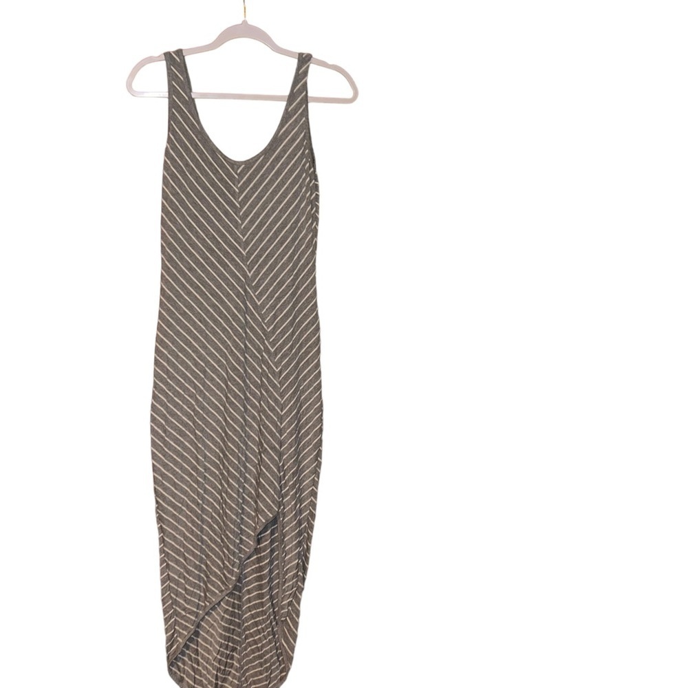 Athleta Gray Striped Cross Shore High-Low Maxi Dress Women’s Size Small S